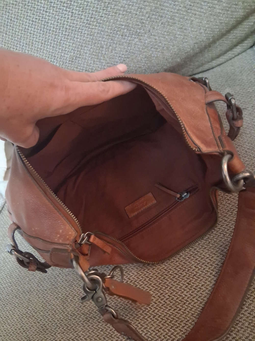 Frye & Co. Leather Shoulder Bag With Studded Strap - Picture 10 of 12